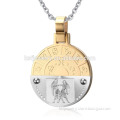 Stainless Steel Round Custom Pendant Gemini Design Jewellery Pendant Necklace